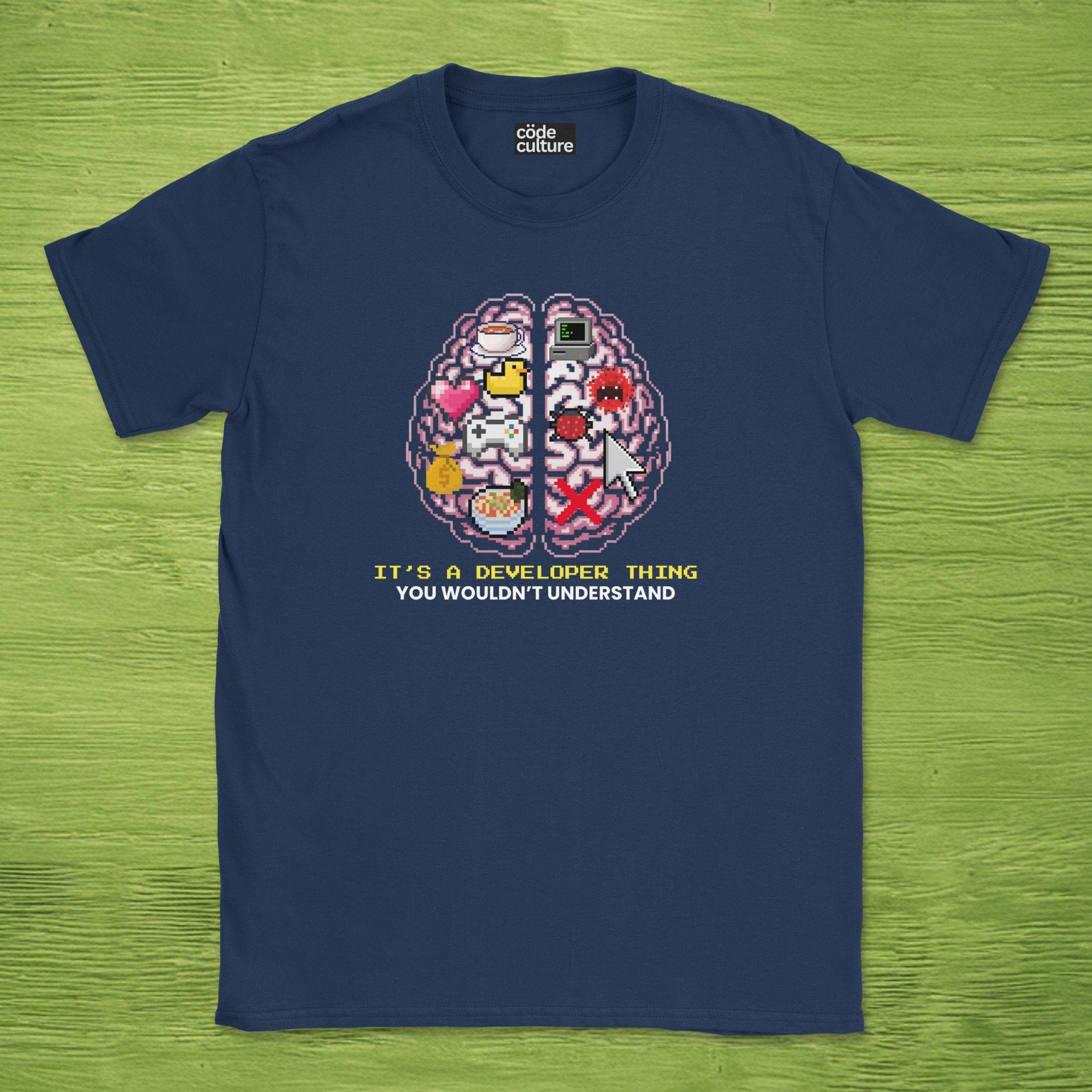 developer brain shirt