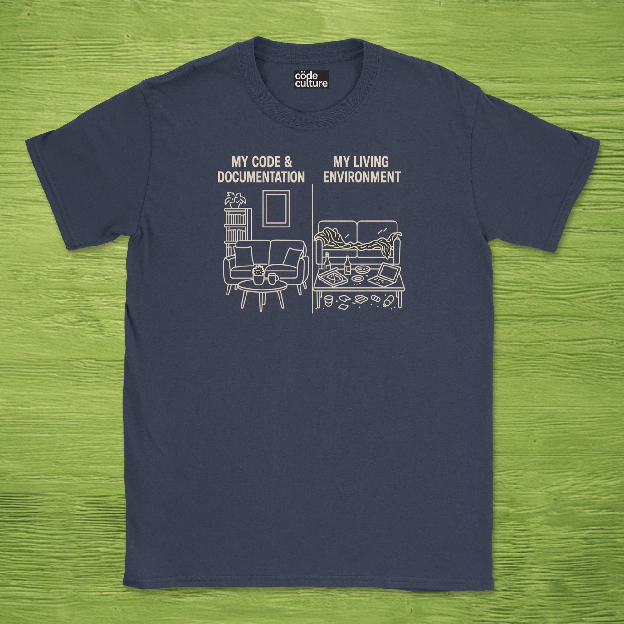 my code vs my real life shirt