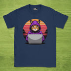 Hooded cat retro shirt