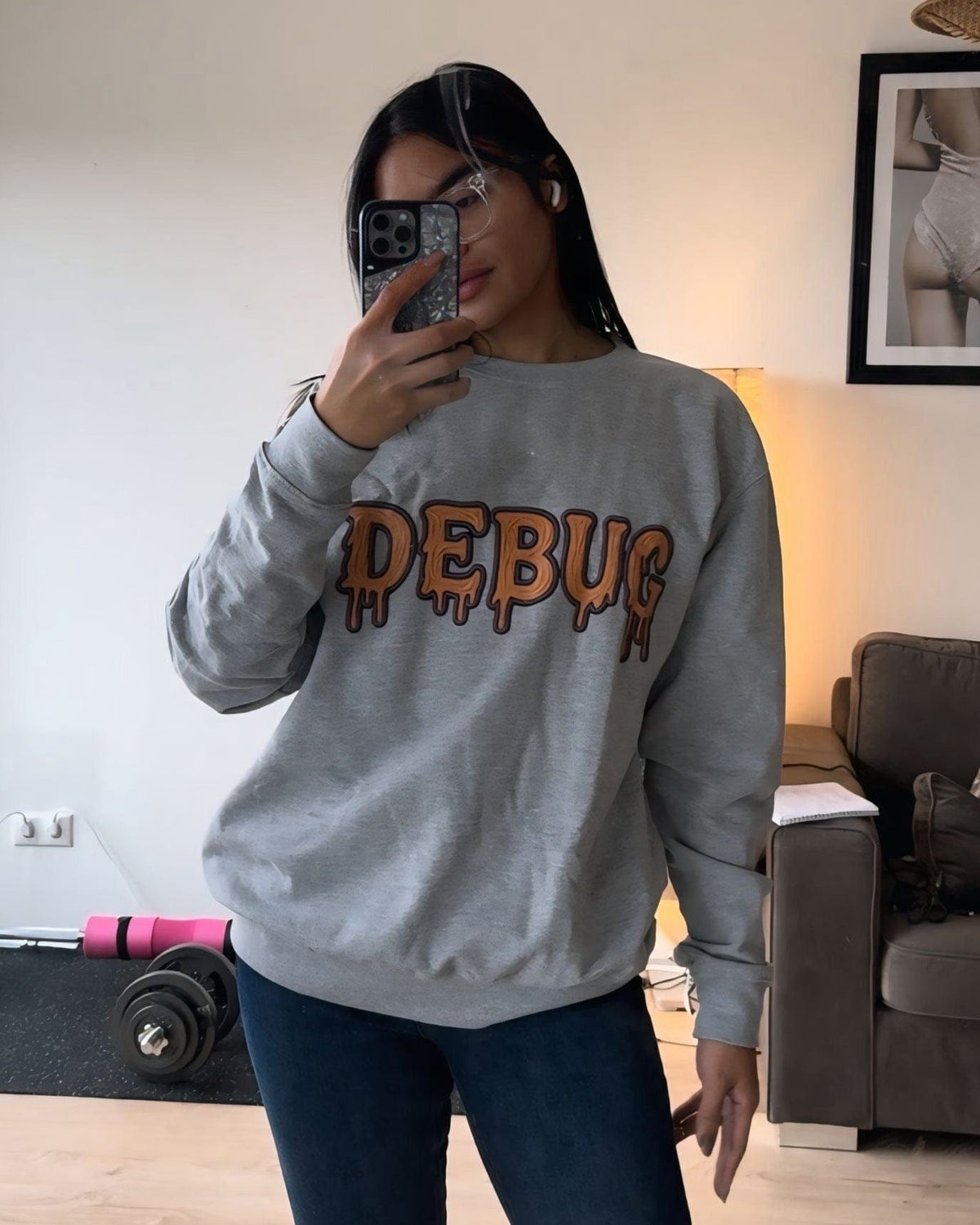 Code Culture debug sweatshirt funny programmer Sweatshirt in S — Code Culture developer clothing