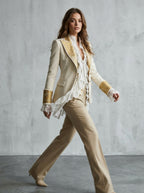 Women's Blazer Ornate Detail Notched Lapel