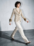 Women's Blazer Ornate Detail Notched Lapel