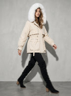 Women's Jacket Hooded Plush Trim