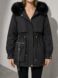 Women's Jacket Hooded Plush Trim
