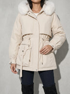 Women's Jacket Hooded Plush Trim