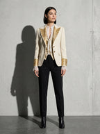 Women's Blazer Ornate Detail Notched Lapel