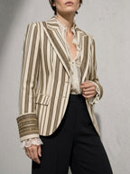 Women's Blazer Ornate Detail Notched Lapel