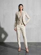Women's Blazer Ornate Detail Notched Lapel