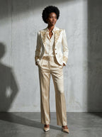 Women's Blazer Ornate Detail Notched Lapel