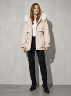Women's Jacket Hooded Plush Trim