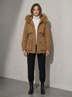 Women's Jacket Hooded Plush Trim