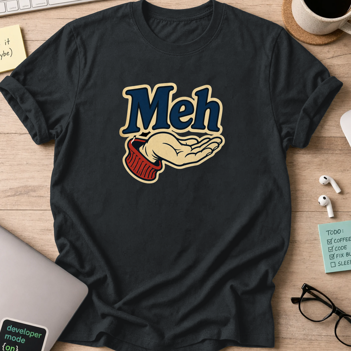 Nerd Collection Artwork T100 Shirt - Black mockup