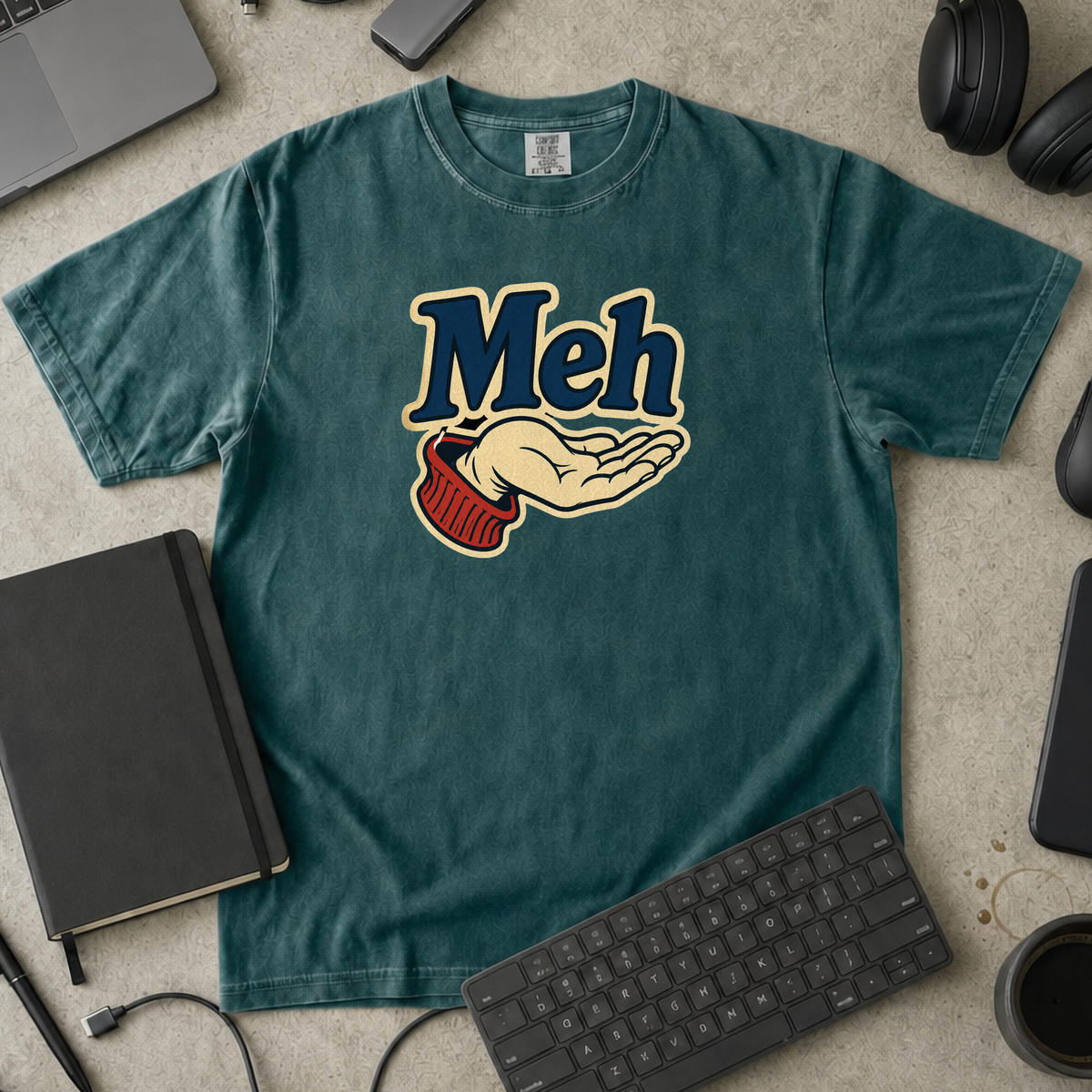 Nerd Collection Artwork T100 Premium Shirt - Blue Spruce mockup