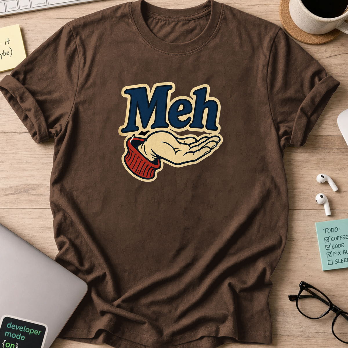 Nerd Collection Artwork T100 Shirt - Dark Chocolate mockup