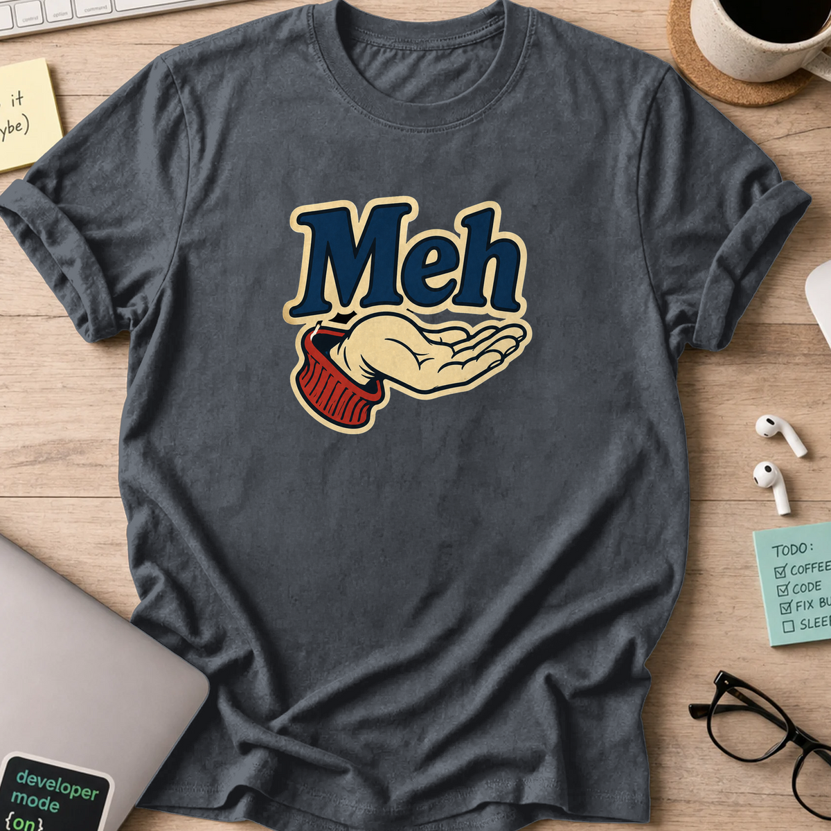 Nerd Collection Artwork T100 Shirt - Dark Heather mockup