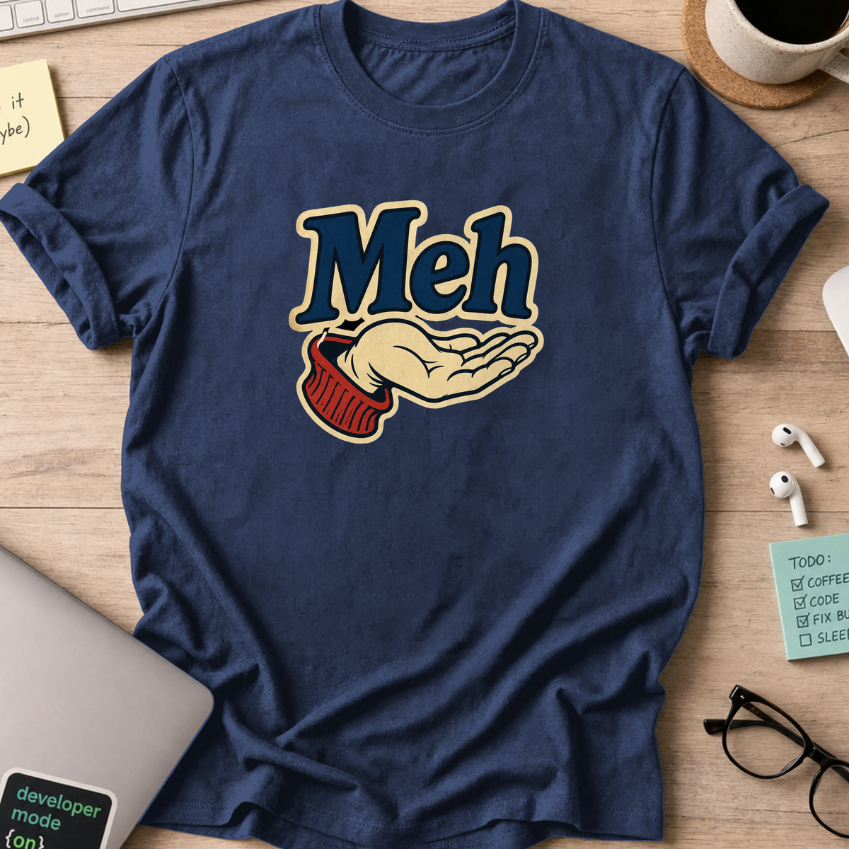 Nerd Collection Artwork T100 Shirt - Navy mockup