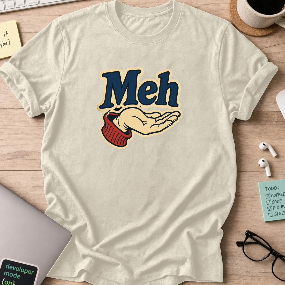 Nerd Collection Artwork T100 Shirt - Natural mockup