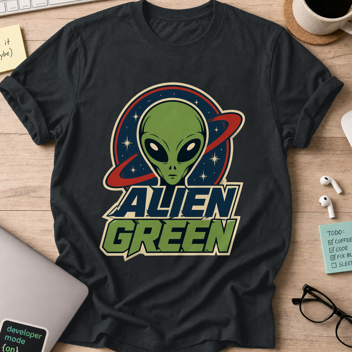 Nerd Collection Artwork T102 Shirt - Black mockup