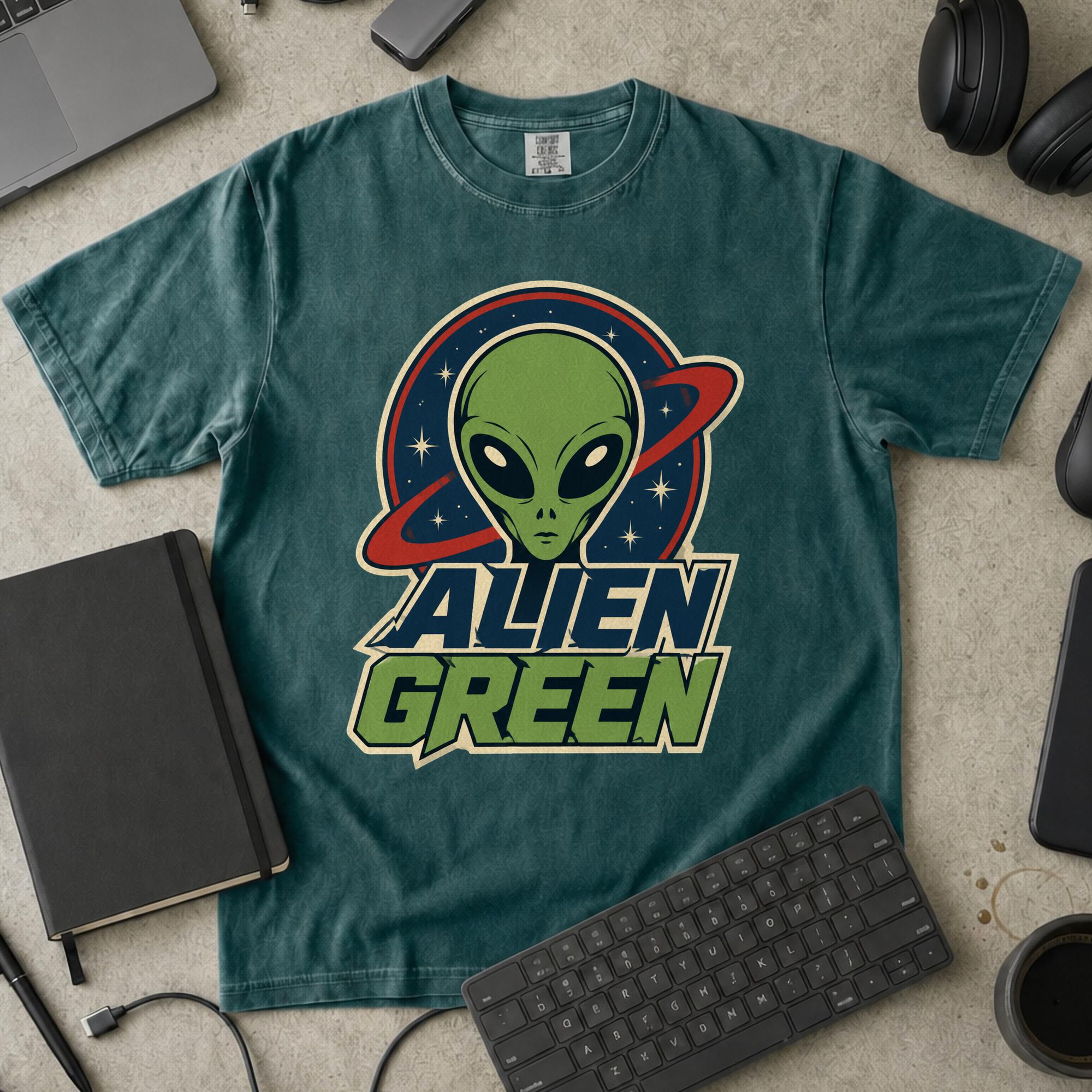 Nerd Collection Artwork T102 Premium Shirt - Blue Spruce mockup