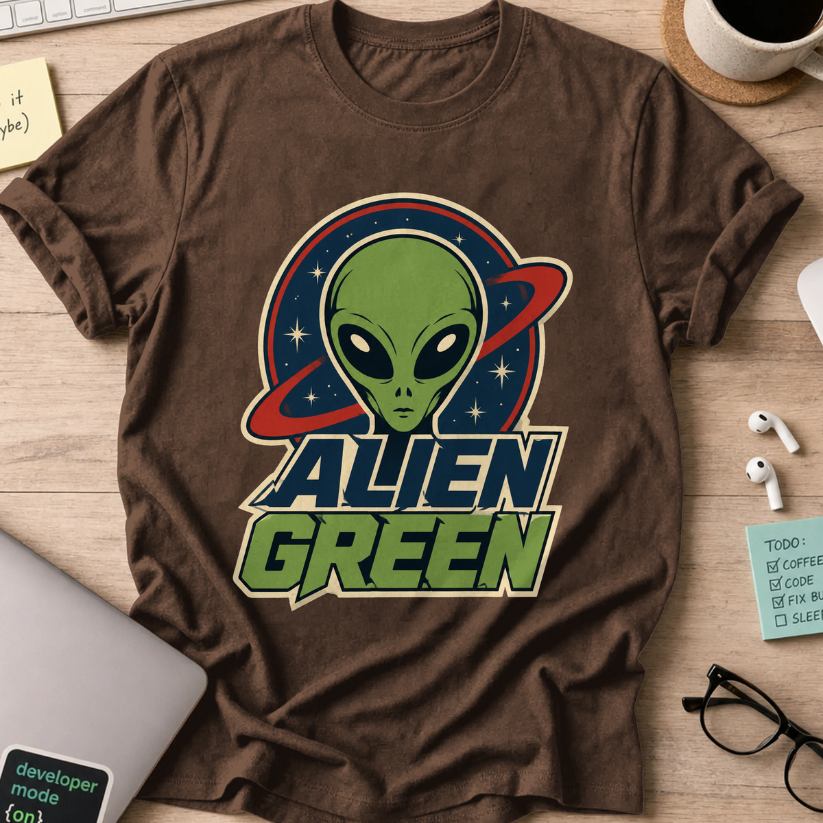 Nerd Collection Artwork T102 Shirt - Dark Chocolate mockup