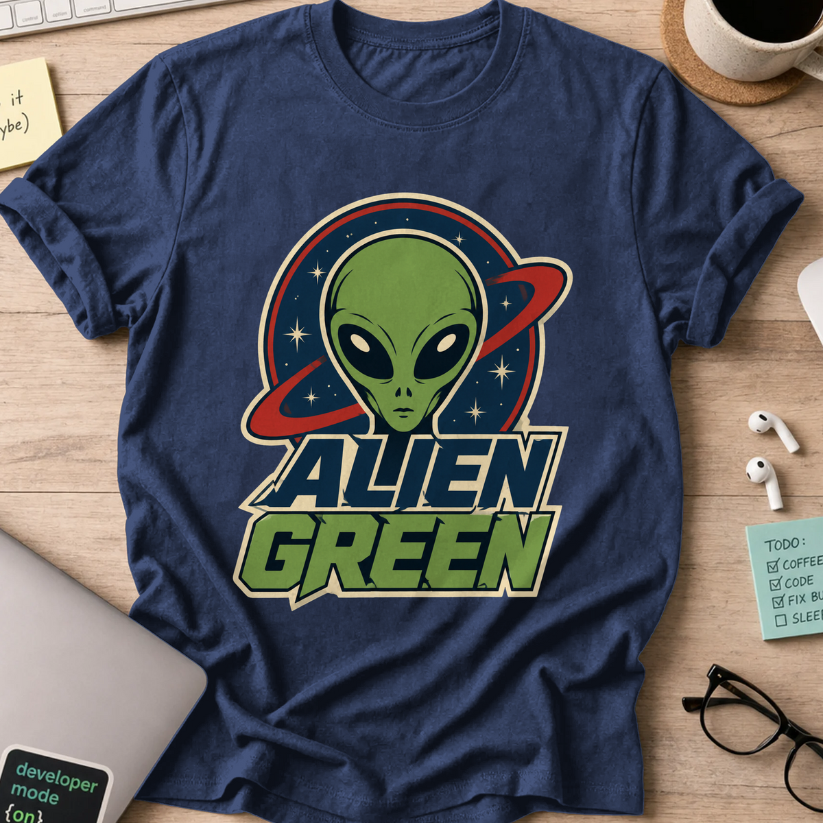 Nerd Collection Artwork T102 Shirt - Navy mockup