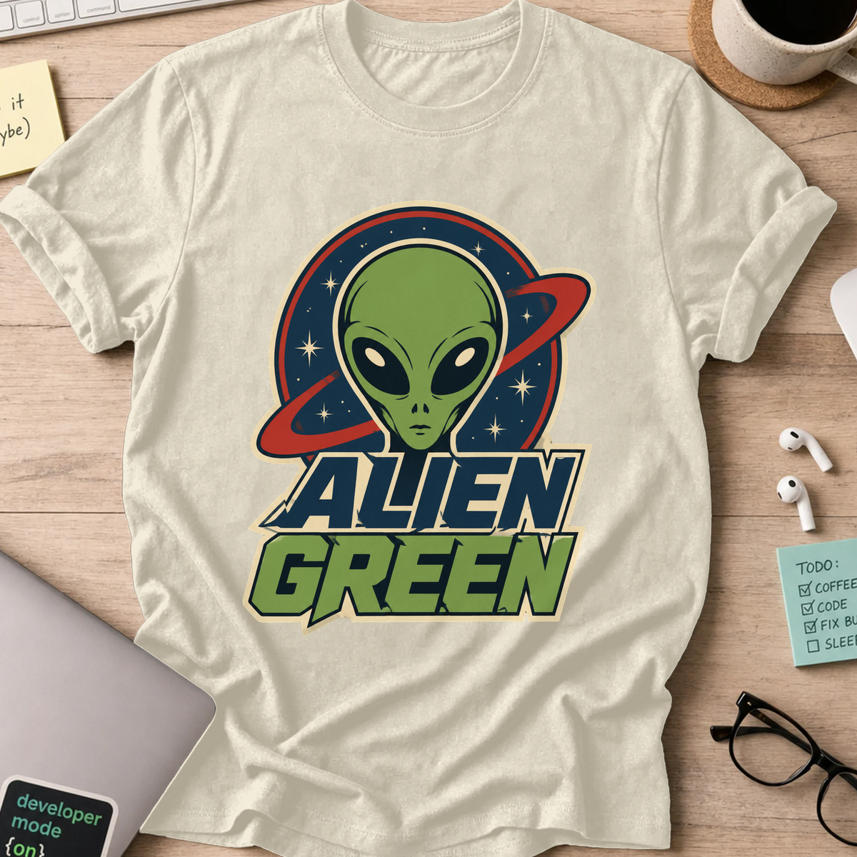 Nerd Collection Artwork T102 Shirt - Natural mockup