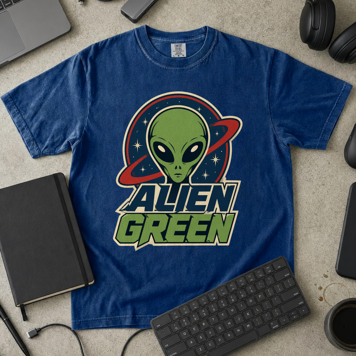 Nerd Collection Artwork T102 Premium Shirt - True Navy mockup