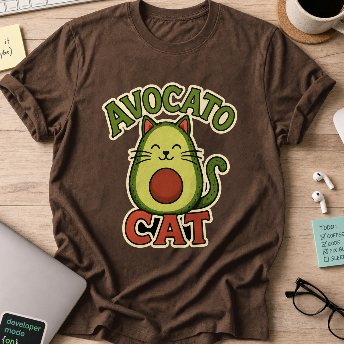 Nerd Collection Artwork T103 Shirt - Dark Chocolate mockup