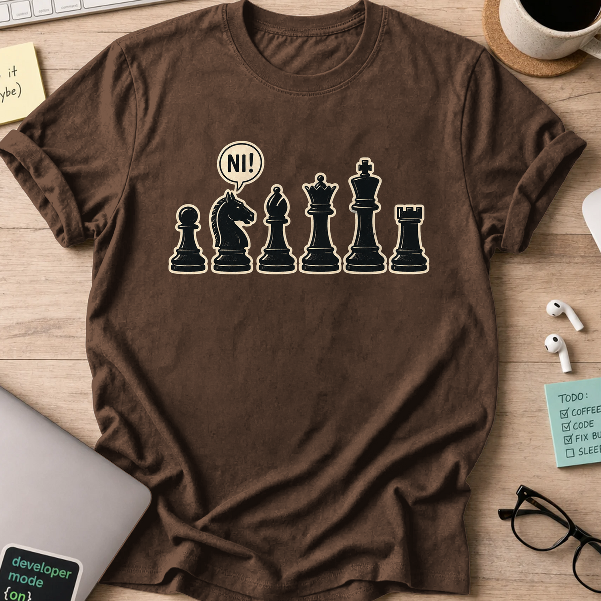Nerd Collection Artwork T104 Shirt - Dark Chocolate mockup