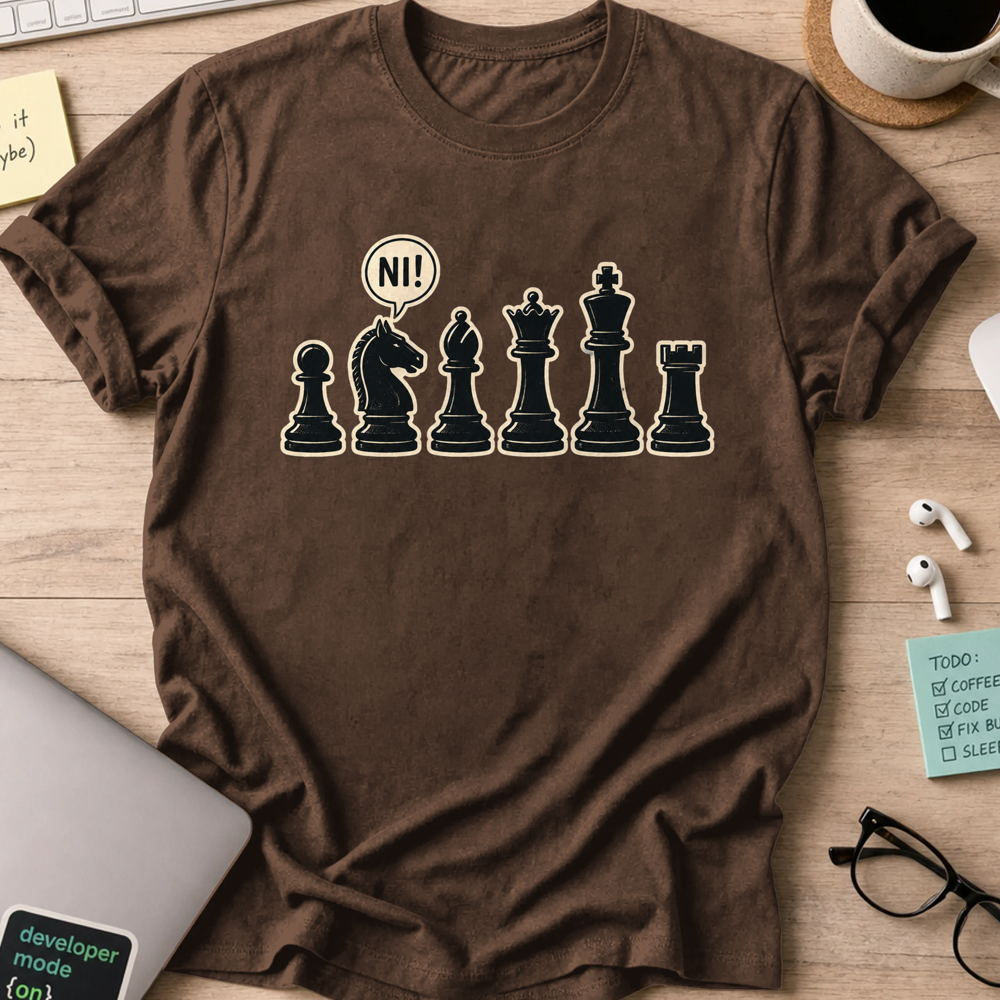 Nerd Collection Artwork T104 Shirt - Dark Chocolate mockup