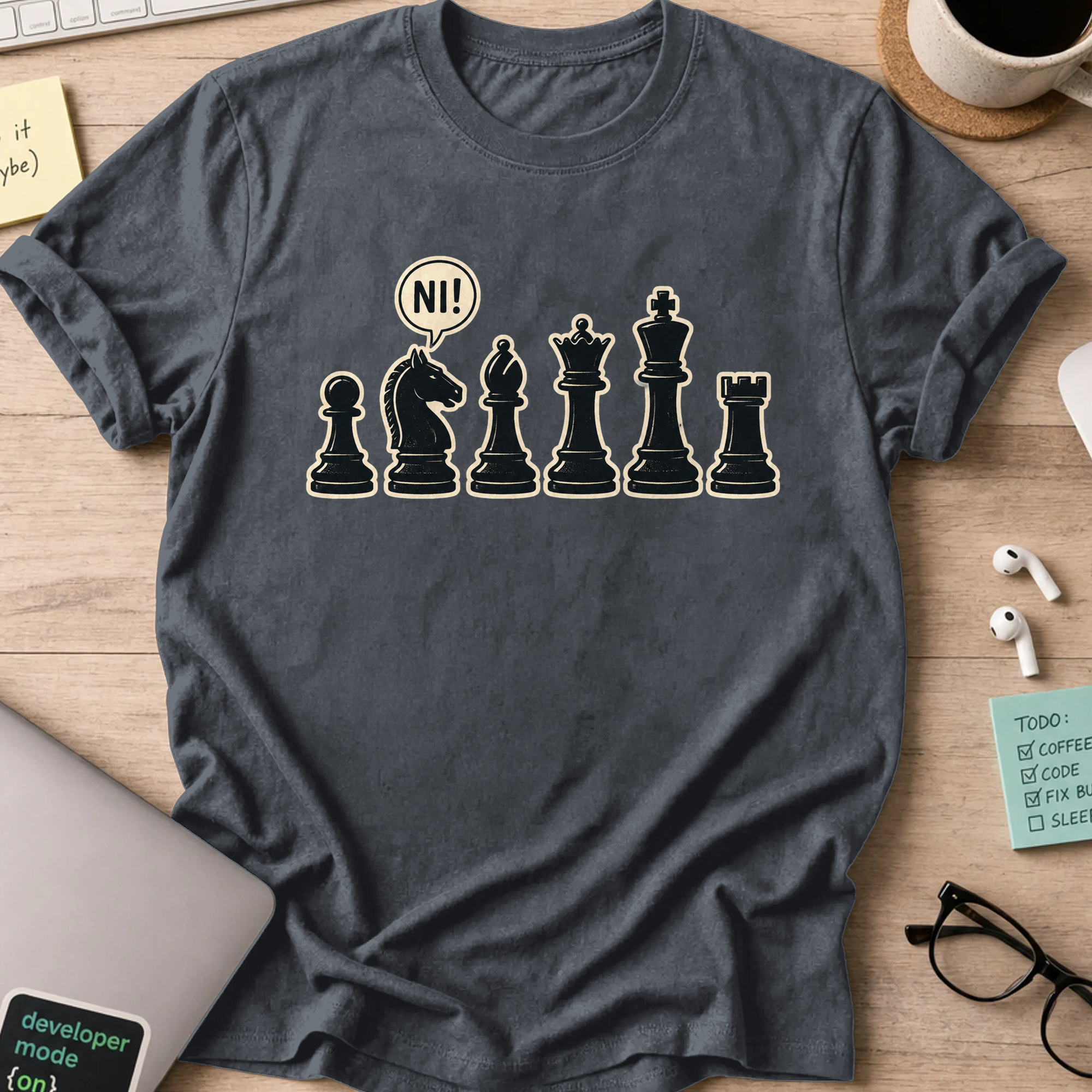 Nerd Collection Artwork T104 Shirt - Dark Heather mockup