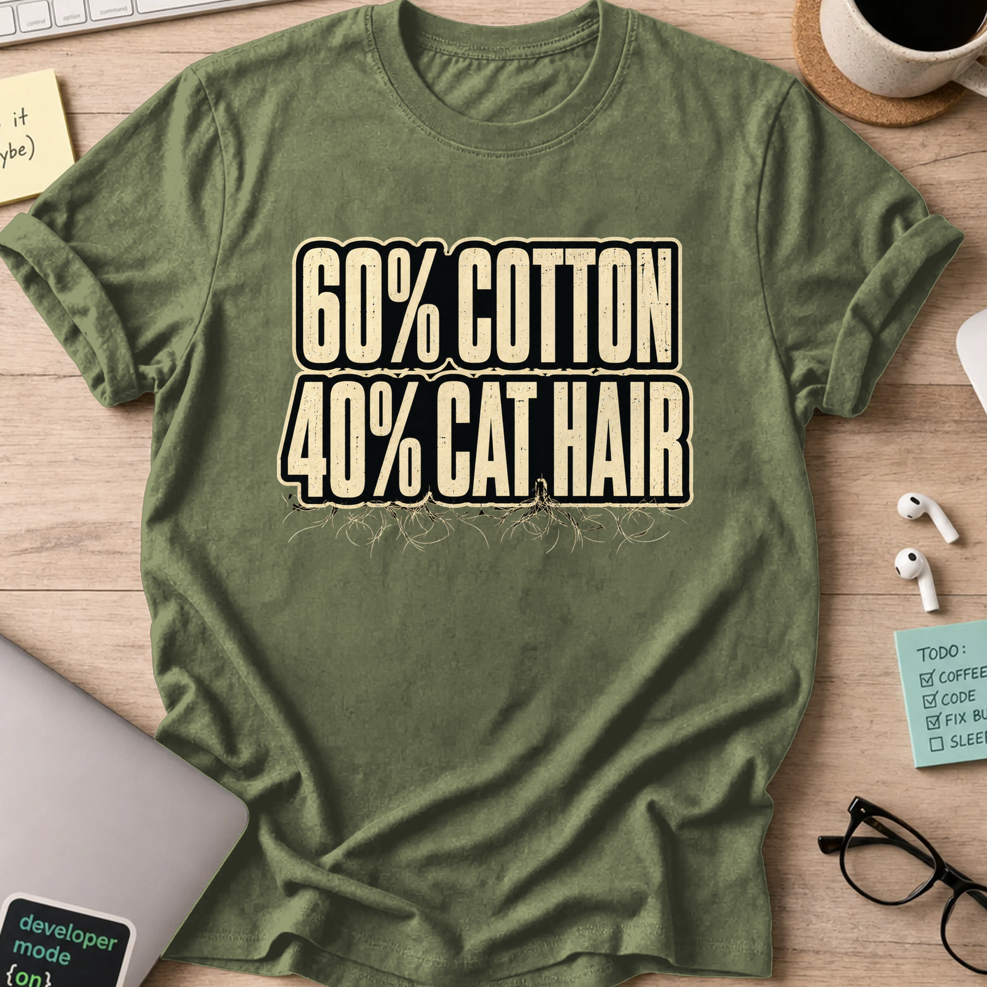 Nerd Collection Artwork T105 Shirt - Military Green mockup