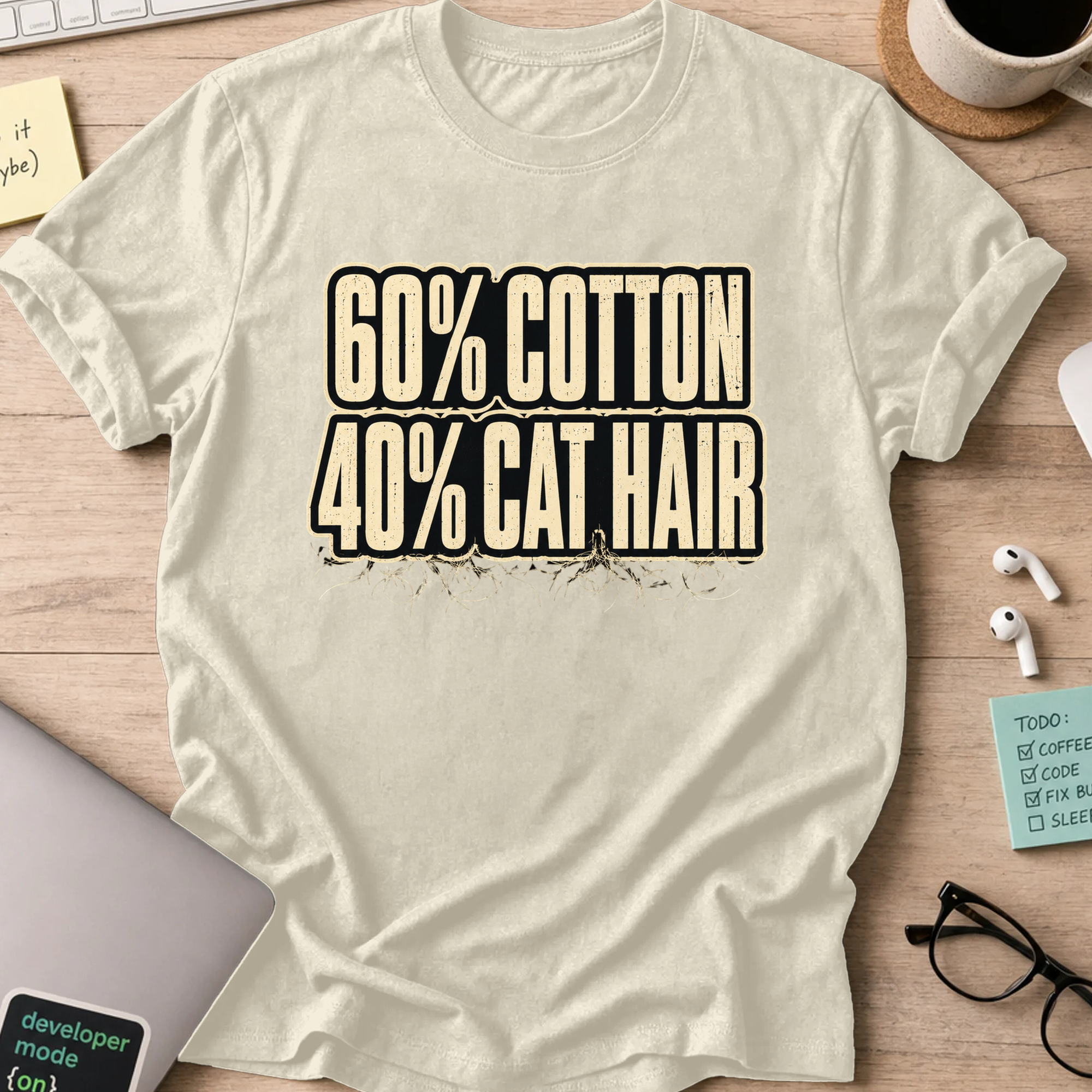 Nerd Collection Artwork T105 Shirt - Natural mockup