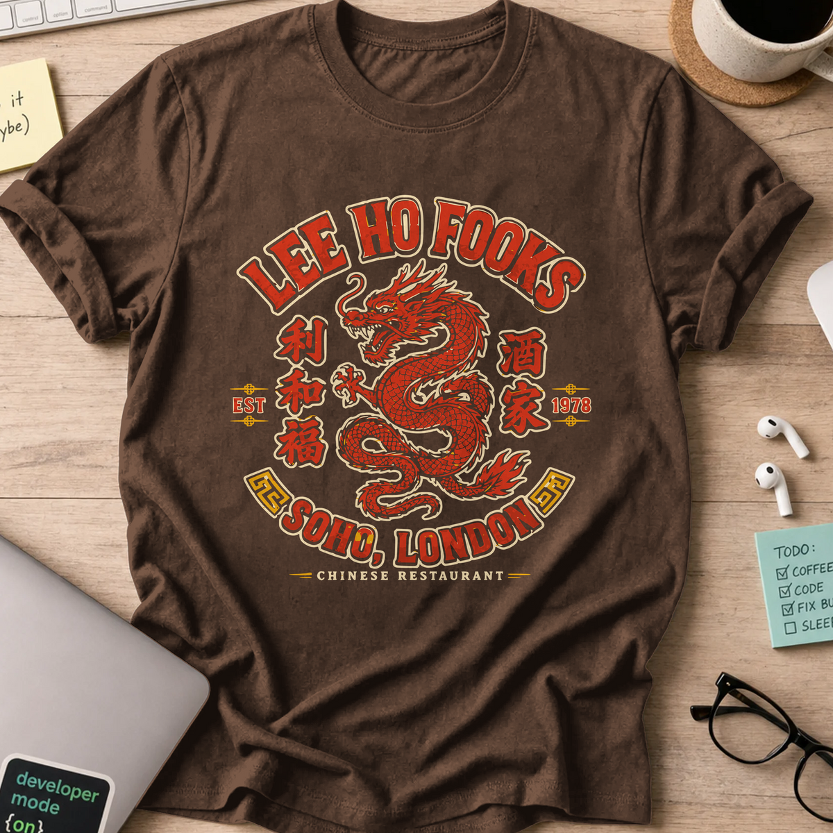 Nerd Collection Artwork T107 Shirt - Dark Chocolate mockup