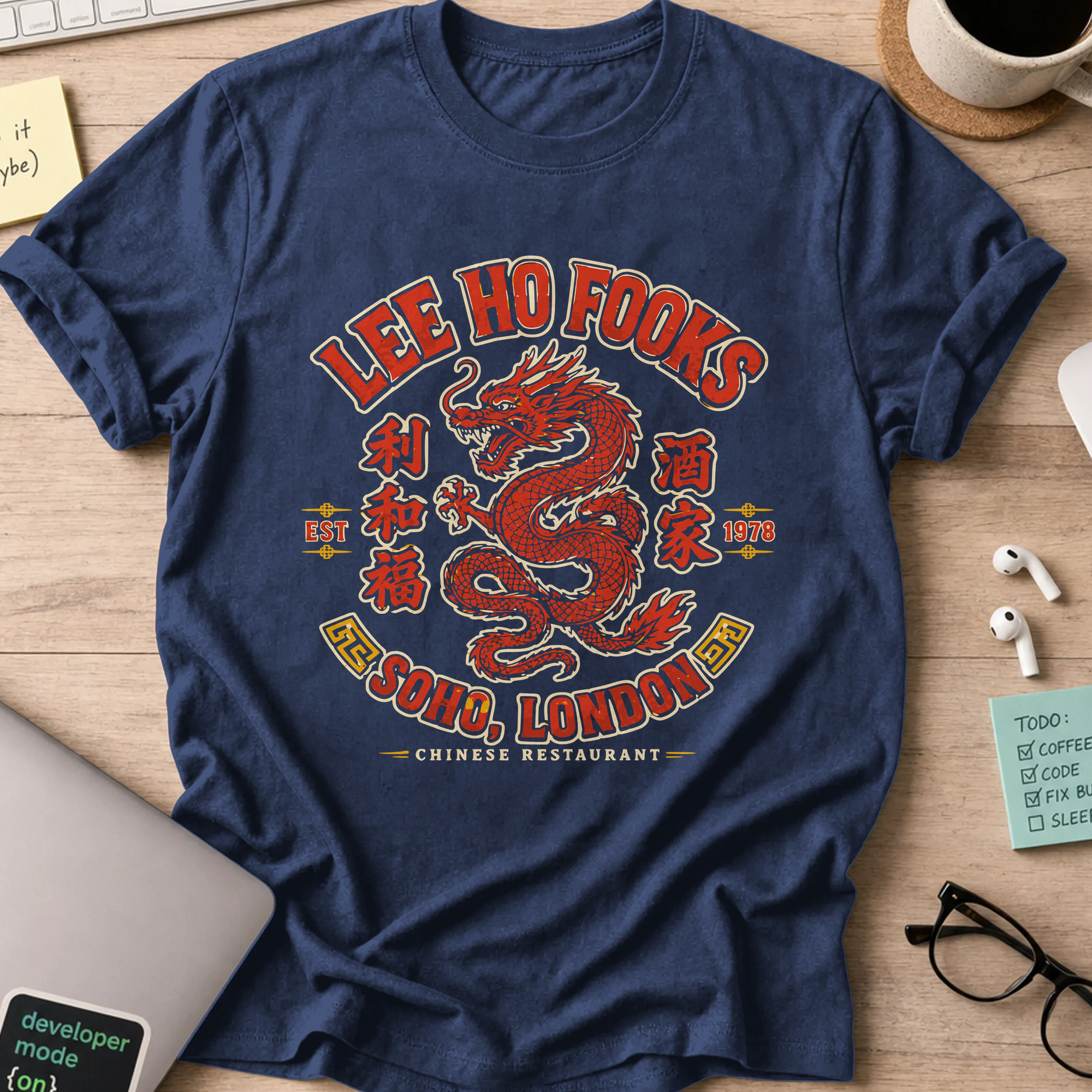 Nerd Collection Artwork T107 Shirt - Navy mockup