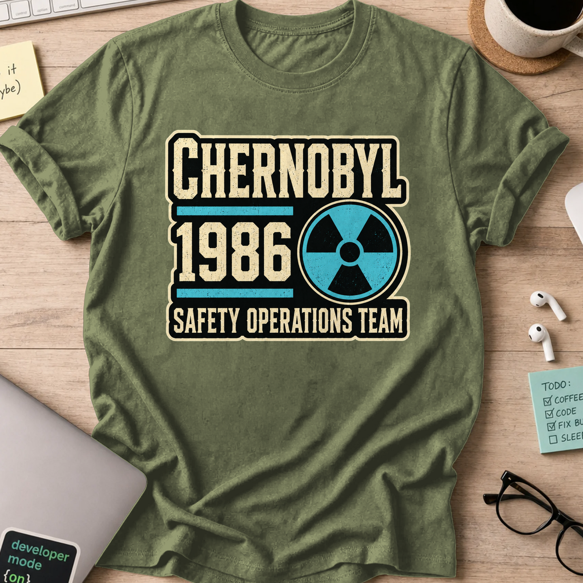 Nerd Collection Artwork T109 Shirt - Military Green mockup