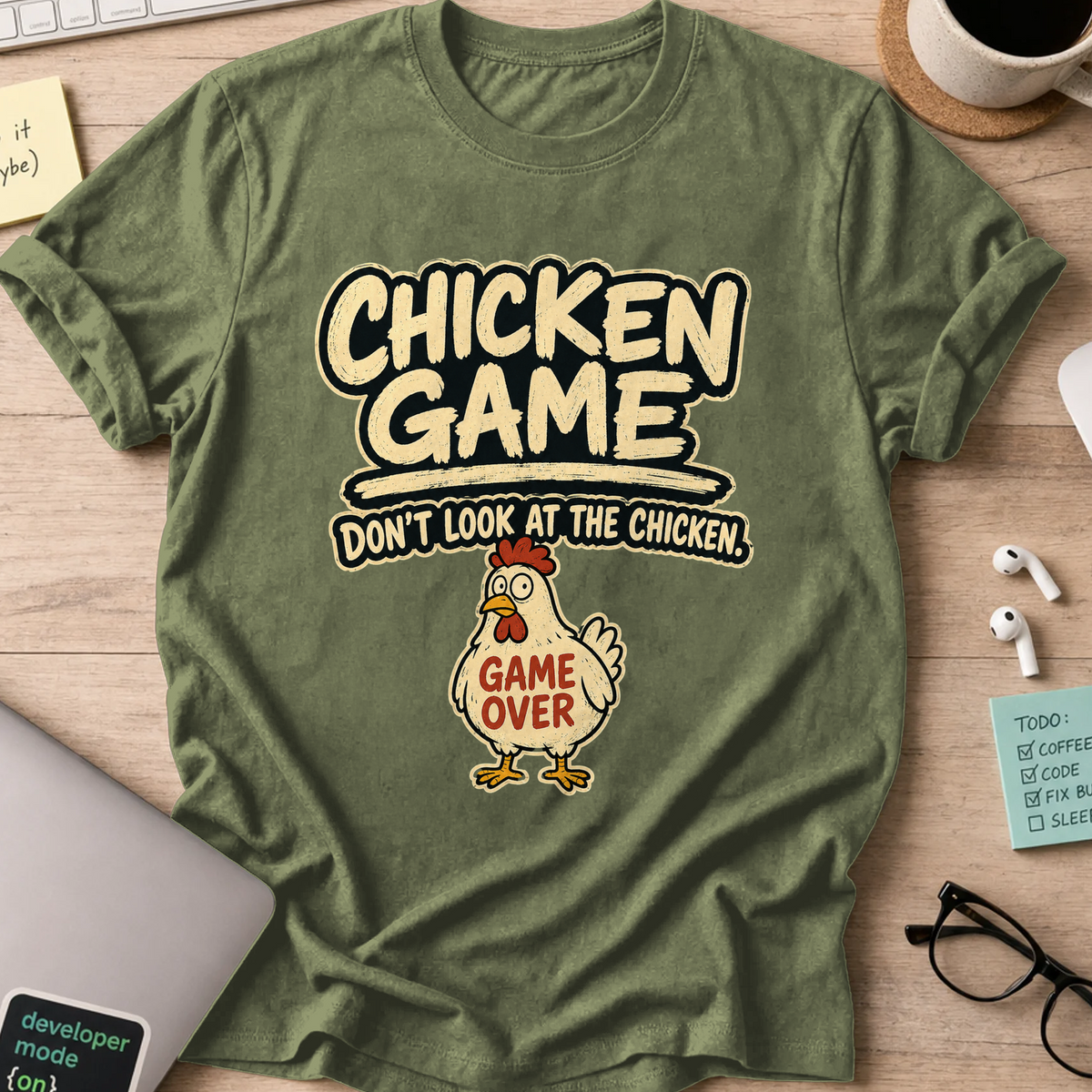 Nerd Collection Artwork T110 Shirt - Military Green mockup