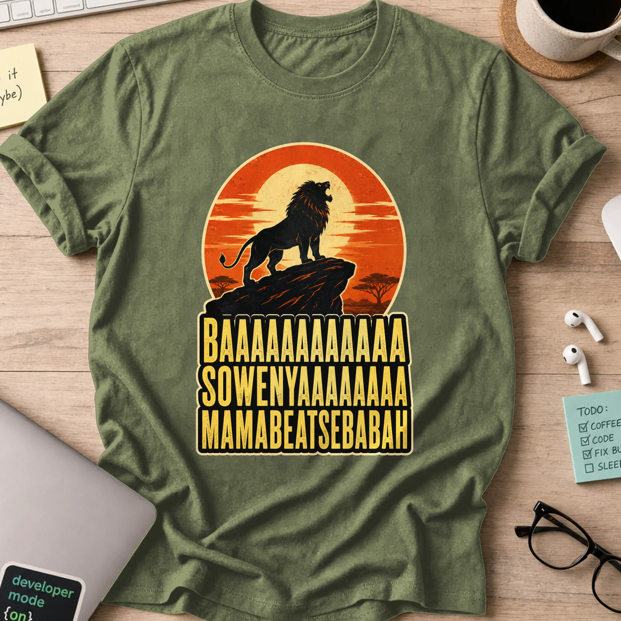 Nerd Collection Artwork T111 Shirt - Military Green mockup