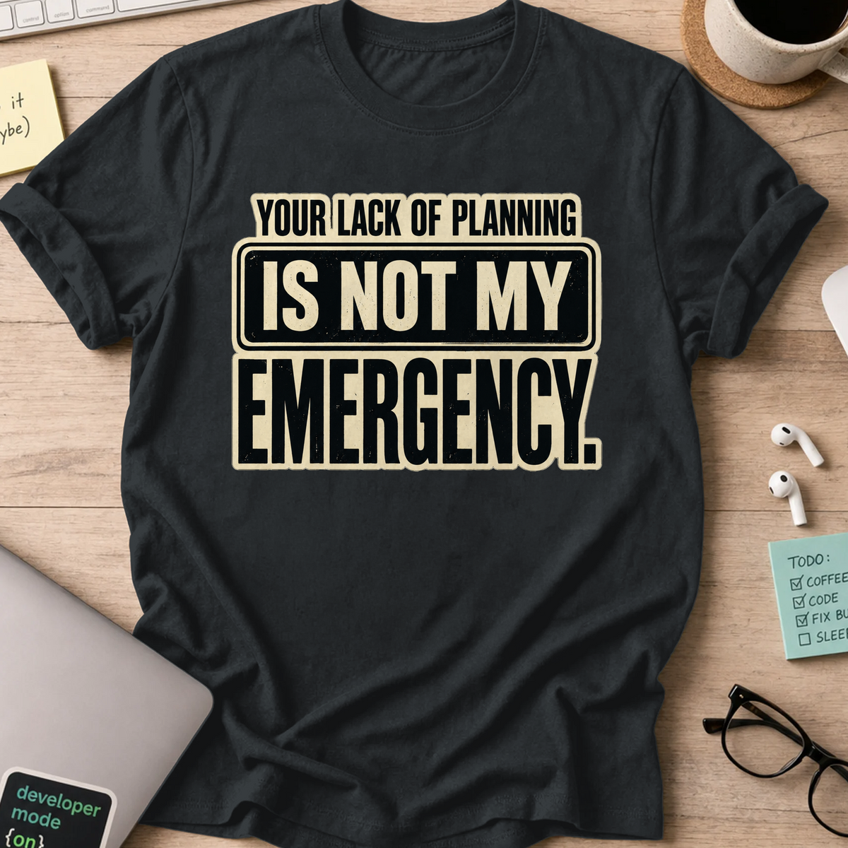 Nerd Collection Artwork T112 Shirt - Black mockup
