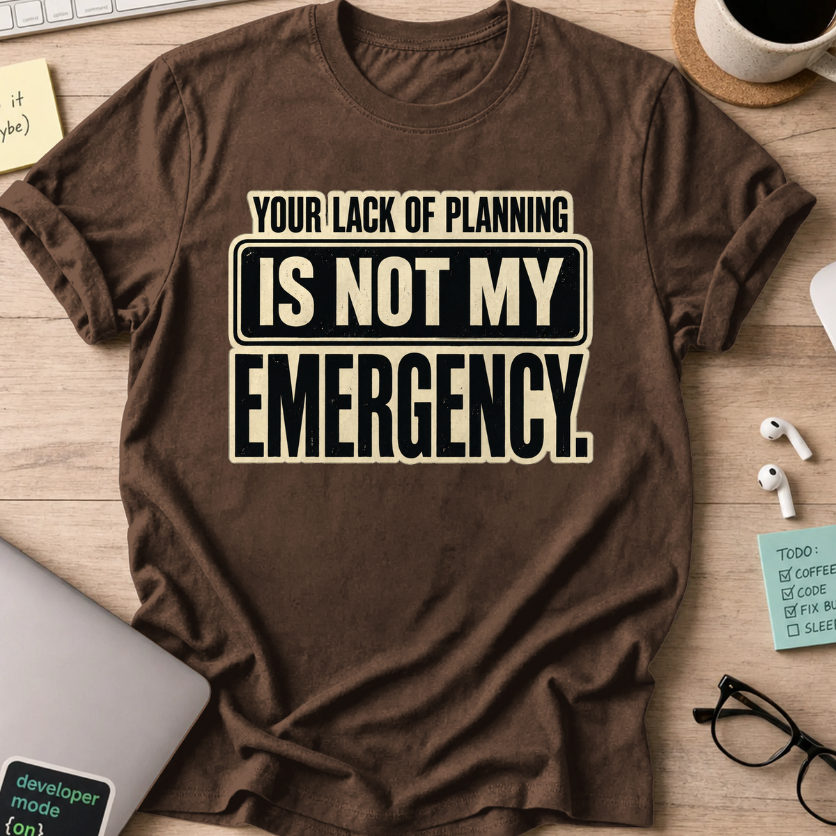 Nerd Collection Artwork T112 Shirt - Dark Chocolate mockup