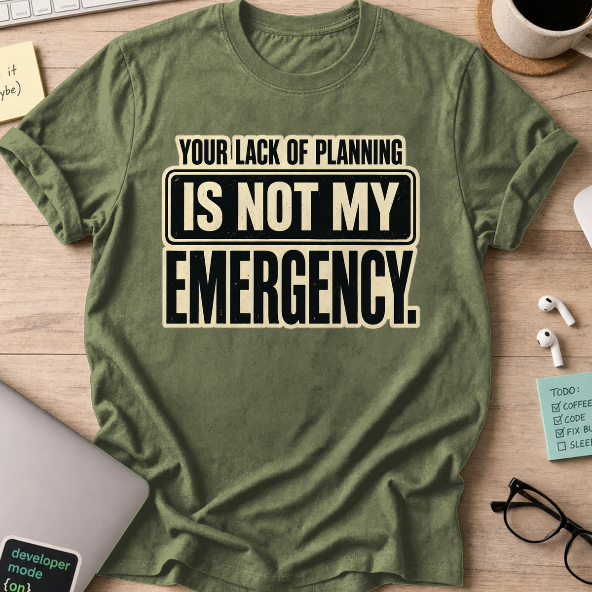 Nerd Collection Artwork T112 Shirt - Military Green mockup