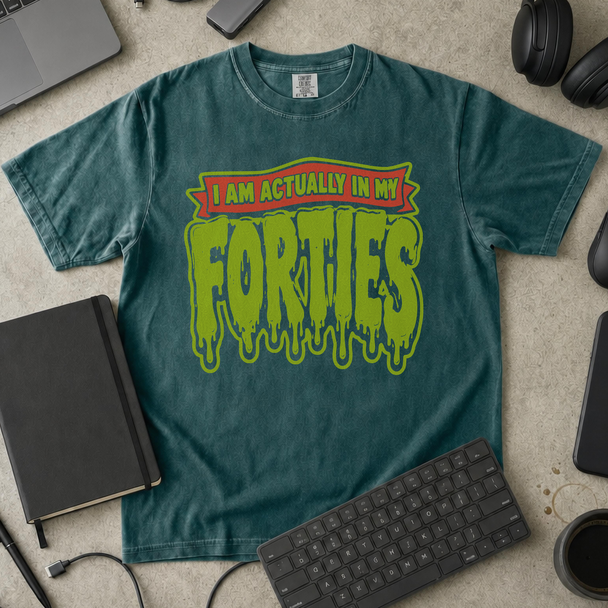Nerd Collection Artwork T113 Premium Shirt - Blue Spruce mockup