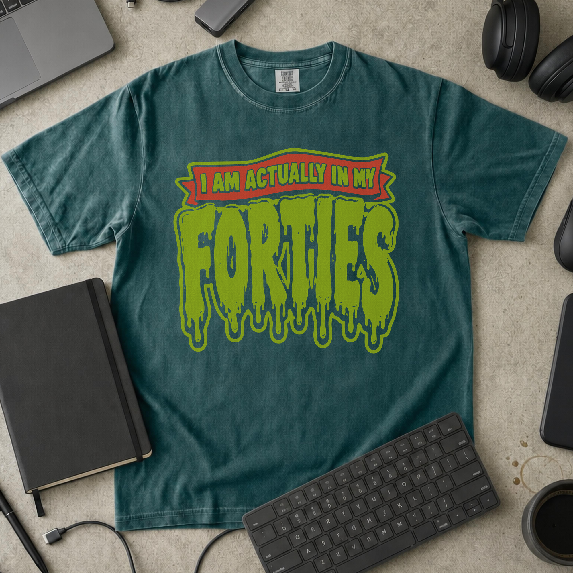 Nerd Collection Artwork T113 Premium Shirt - Blue Spruce mockup