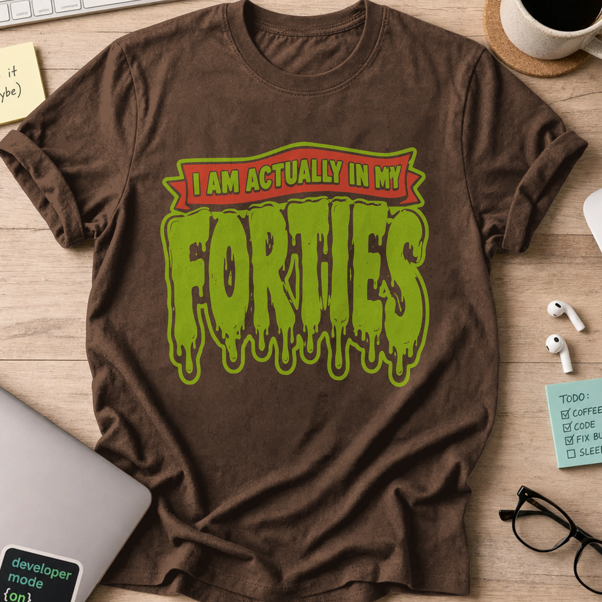 Nerd Collection Artwork T113 Shirt - Dark Chocolate mockup