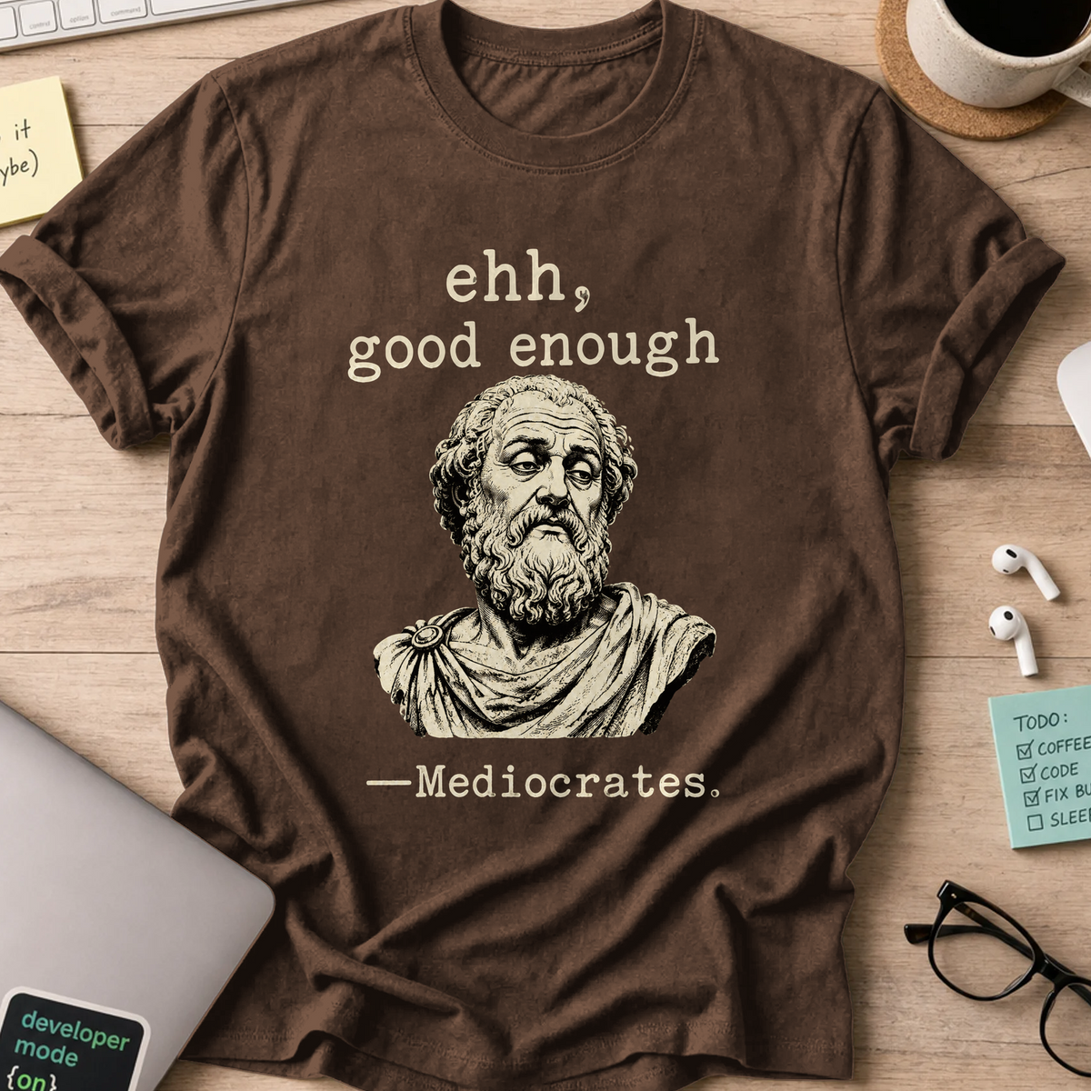 Nerd Collection Artwork T114 Shirt - Dark Chocolate mockup