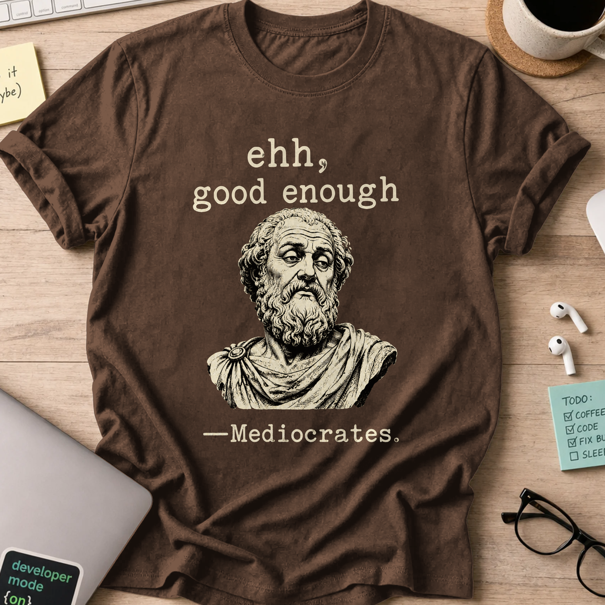 Nerd Collection Artwork T114 Shirt - Dark Chocolate mockup