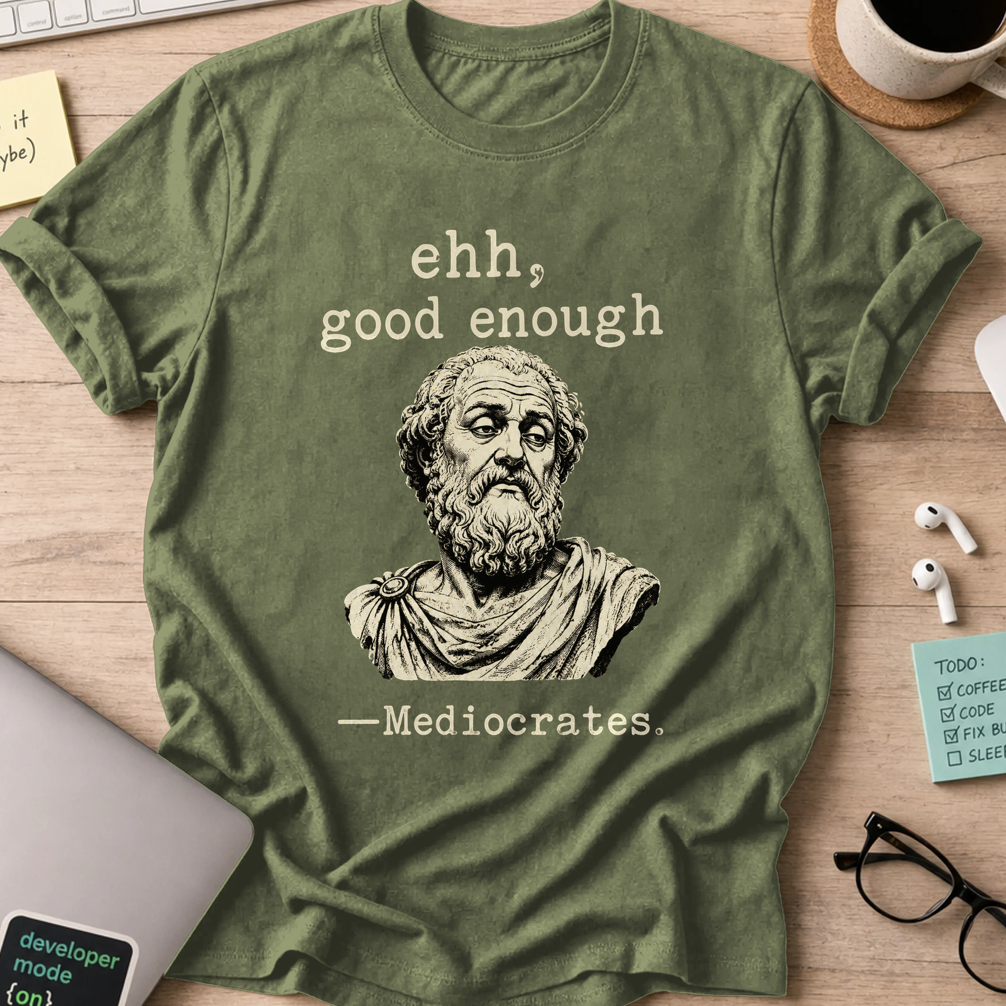 Nerd Collection Artwork T114 Shirt - Military Green mockup