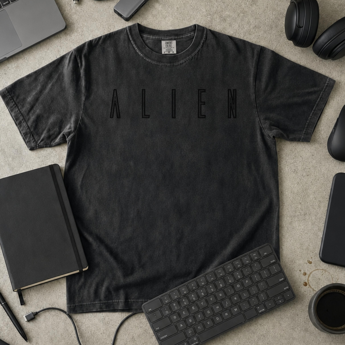 Nerd Collection Artwork T115 Premium Shirt - Black mockup