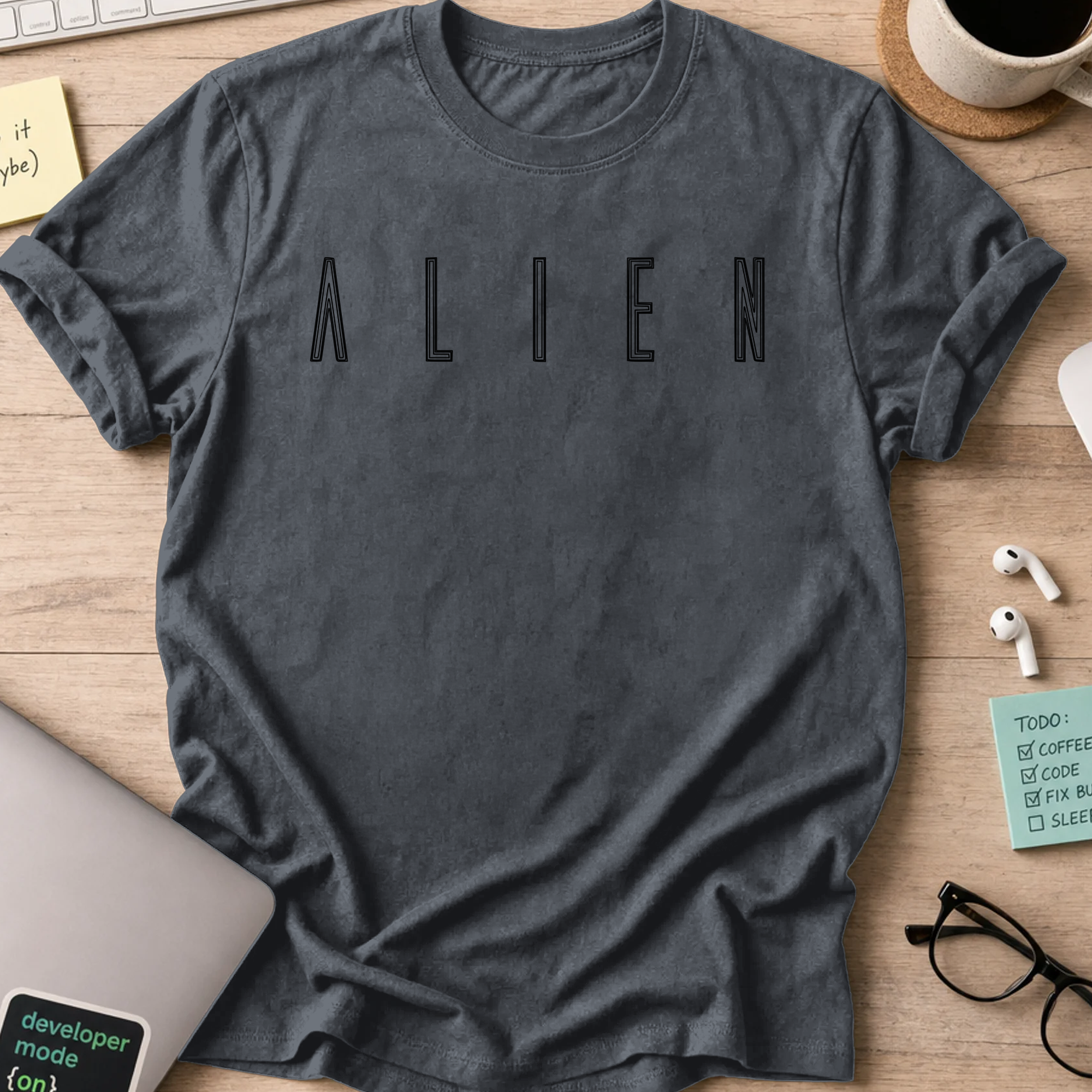 Nerd Collection Artwork T115 Shirt - Dark Heather mockup