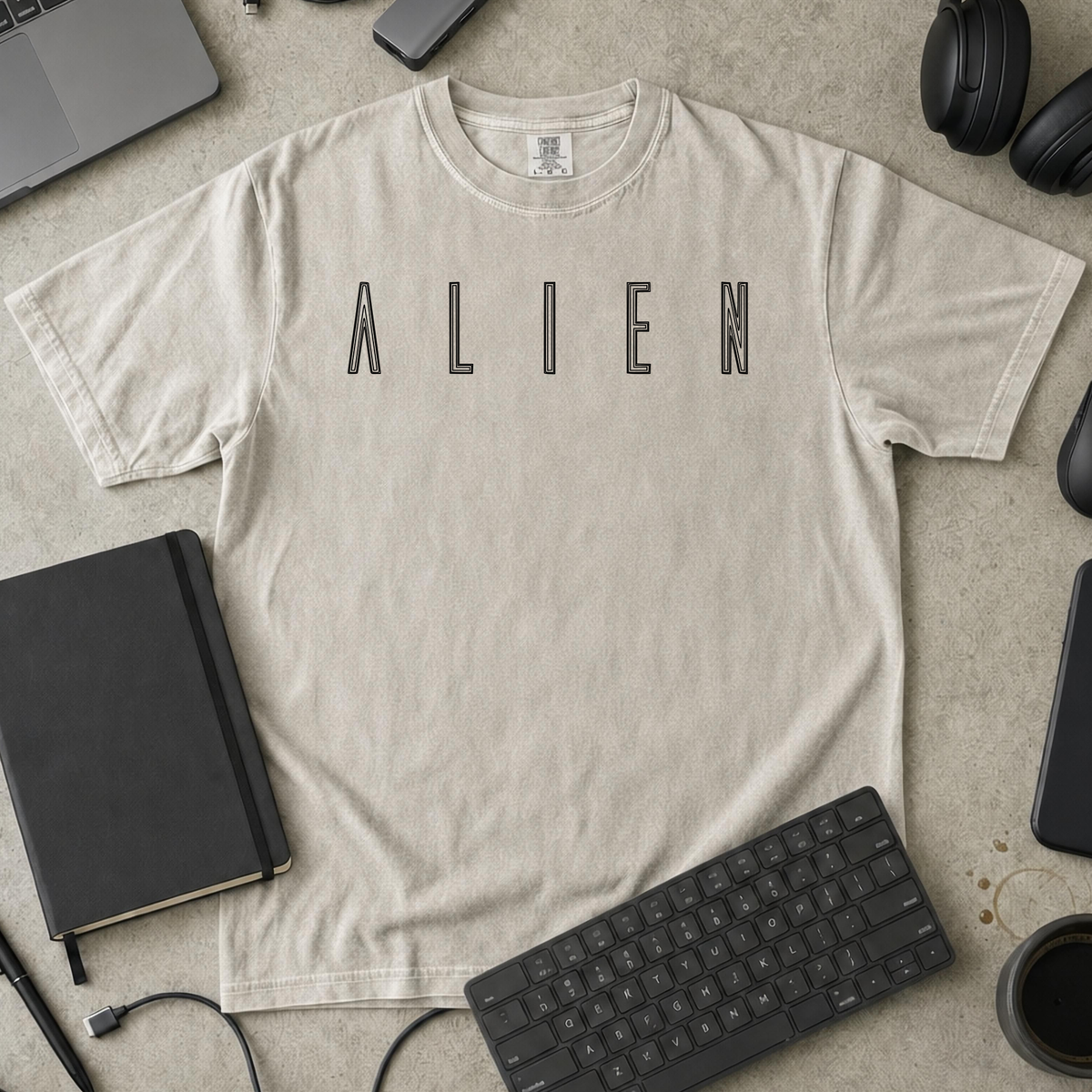 Nerd Collection Artwork T115 Premium Shirt - Ivory mockup